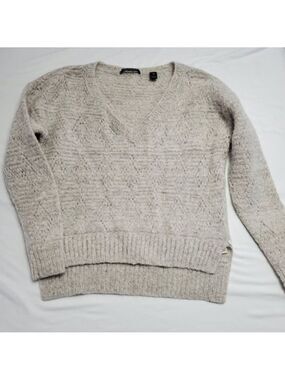 Maison Scotch & Soda Alpaca Mohair Blend V-Neck Knit Sweater Oatmeal Size 1 S